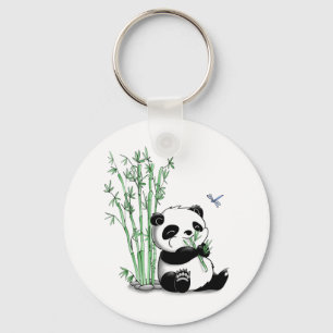 Panda Eating Bamboo Sleutelhanger