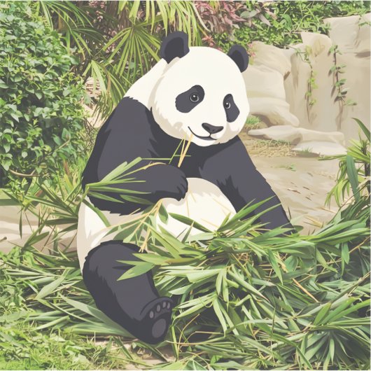 Panda eating bamboo sticker (Voorkant)