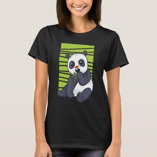 Panda Eating Bamboo Wild Panda Bamboo T-shirt (Voorkant)