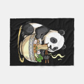 Panda Eating Funny Ramen Noodles Fleece Deken (Voorkant (Horizontaal))
