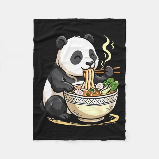 Panda Eating Funny Ramen Noodles Fleece Deken (Voorkant)