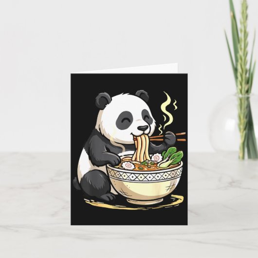 Panda Eating Funny Ramen Noodles  Kaart (Voorkant)
