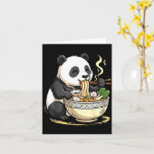 Panda Eating Funny Ramen Noodles  Kaart (Gele Bloem)