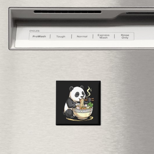 Panda Eating Funny Ramen Noodles  Magneet (Insitu (Vaatwasser))