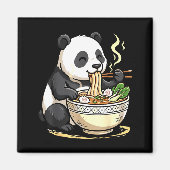 Panda Eating Funny Ramen Noodles  Magneet (Voorkant)