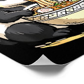 Panda Eating Funny Ramen Noodles Poster (Hoek)