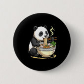 Panda Eating Funny Ramen Noodles Ronde Button 5,7 Cm (Voorkant)