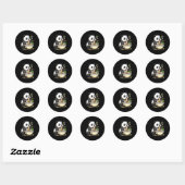 Panda Eating Funny Ramen Noodles Ronde Sticker (Vel)