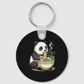 Panda Eating Funny Ramen Noodles Sleutelhanger (Voorkant)