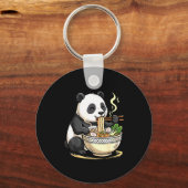 Panda Eating Funny Ramen Noodles Sleutelhanger (Voorkant)