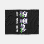 Panda Eating Gaming Slapen Voor Multiplayer Game Fleece Deken (Voorkant (Horizontaal))