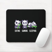 Panda Eating Gaming Slapen Voor Multiplayer Game Muismat (Met muis)