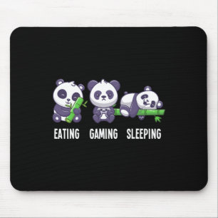 Panda Eating Gaming Slapen Voor Multiplayer Game Muismat