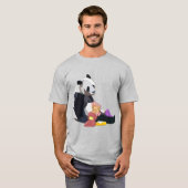 Panda eating Junkfood t-shirt (Voorkant volledig)