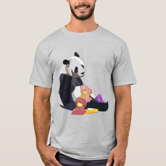 Panda eating Junkfood t-shirt (Voorkant)