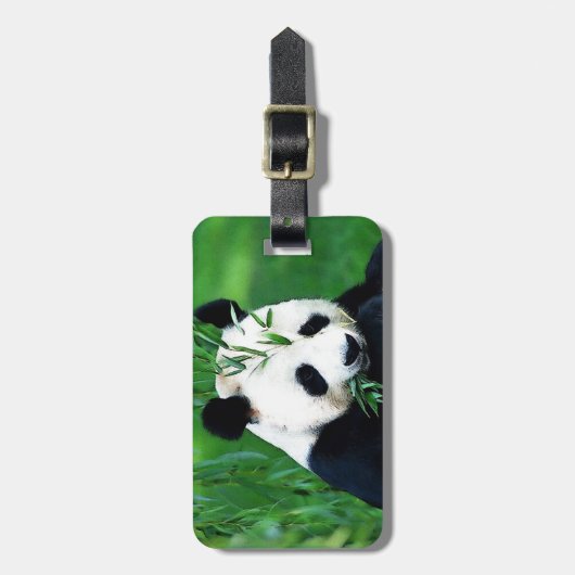 Panda Eating Leaves Bagagelabel (Voorkant verticaal)