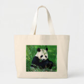 Panda Eating Leaves Grote Tote Bag (Voorkant)