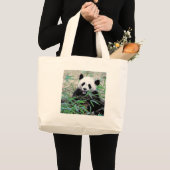 Panda Eating Leaves Grote Tote Bag (Voorkant (product))