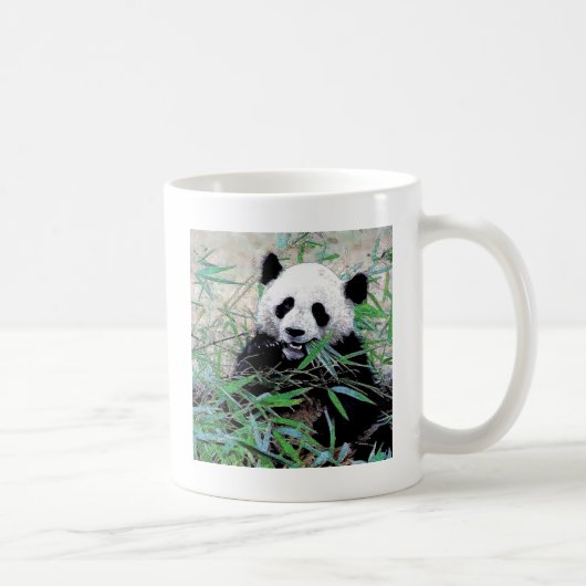 Panda Eating Leaves Koffiemok (Rechts)