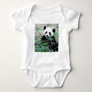 Panda Eating Leaves Romper