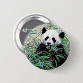 Panda Eating Leaves Ronde Button 5,7 Cm (Voorkant /achterkant)
