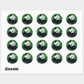 Panda Eating Leaves Ronde Sticker (Vel)