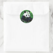 Panda Eating Leaves Ronde Sticker (Tas)