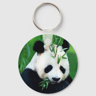 Panda Eating Leaves Sleutelhangers