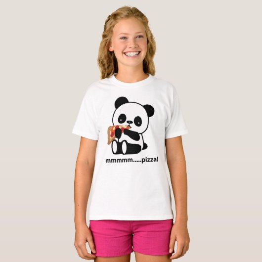 PANDA EATING PIZZA - schattig T-shirt (Voorkant volledig)