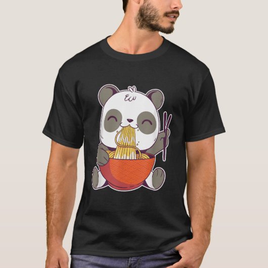 Panda Eating Ra Anime T-shirt (Voorkant)