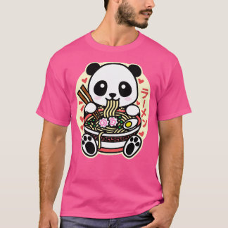 Panda Eating Ramen Schattige Kawaii Design T-shirt