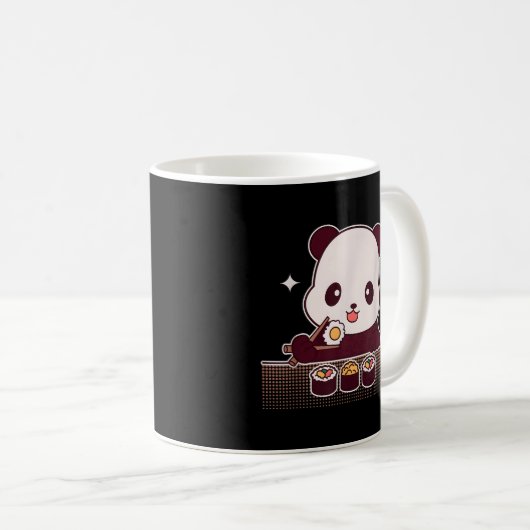 Panda Eating Sushi Panda Beer Koffiemok (Voorkant rechts)