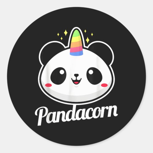 Panda Eenhoorn Dierlijke Pandacorn Ronde Sticker (Voorkant)
