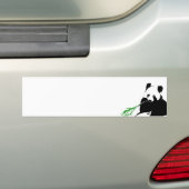 Panda eet Bamboo Bumpersticker (Op auto)