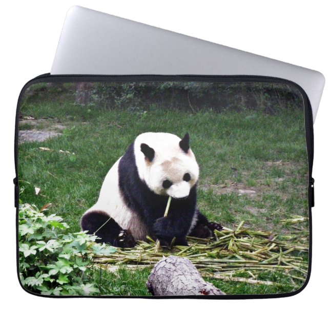 Panda eet Bamboo Laptop Sleeve (Voorkant)