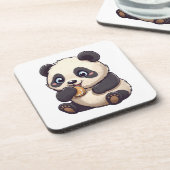 Panda eet een koekje bier onderzetter (Linkerzijde)