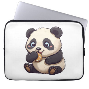 Panda eet een koekje laptop sleeve