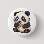 Panda eet een koekje ronde button 3,2 cm (Voorkant)