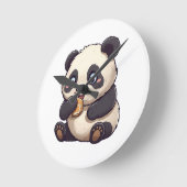 Panda eet een koekje ronde klok (Hoek)
