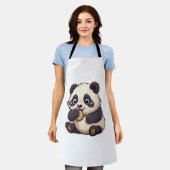 Panda eet een koekje schort (Gedragen)