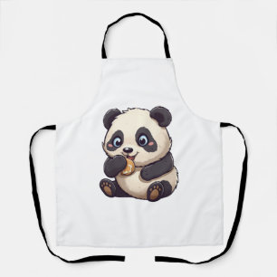 Panda eet een koekje schort