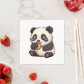 Panda eet een koekje servet (Insitu)