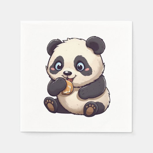 Panda eet een koekje servet (Voorkant)