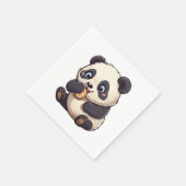 Panda eet een koekje servet (Hoek)