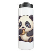 Panda eet een koekje thermosbeker (Voorkant)