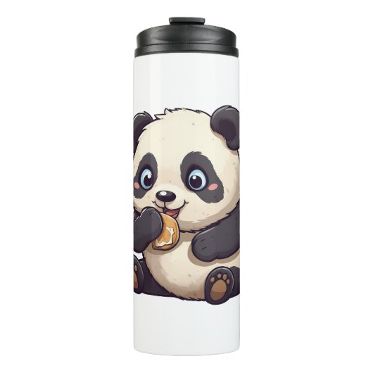 Panda eet een koekje thermosbeker (Voorkant)