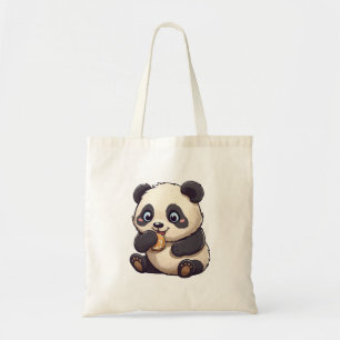 Panda eet een koekje tote bag