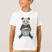 Panda eet een noedelkom t-shirt (Voorkant)
