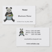 Panda eet een noedelkom visitekaartje (Voorkant / Achterkant)