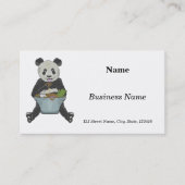 Panda eet een noedelkom visitekaartje (Voorkant)